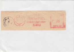 AMOUNT, BUCHAREST, STATE BANK, MACHINE POSTMARKS ON FRAGMENT, 1968, ROMANIA - Frankeermachines (EMA)