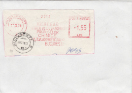 AMOUNT, BUCHAREST, CHEMICHAL PRODUCTS, MACHINE POSTMARKS ON FRAGMENT, 1978, ROMANIA - Franking Machines (EMA)
