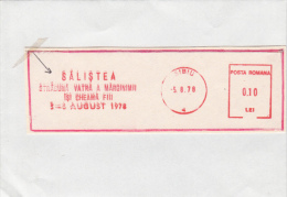 AMOUNT, SIBIU, PATRIOTIC PROPAGANDA, MACHINE POSTMARKS ON FRAGMENT, 1978, ROMANIA - Frankeermachines (EMA)