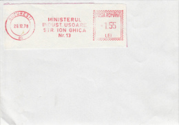 AMOUNT, SIBIU, INDUSTRY MINISTERY, MACHINE POSTMARKS ON FRAGMENT, 1978, ROMANIA - Franking Machines (EMA)