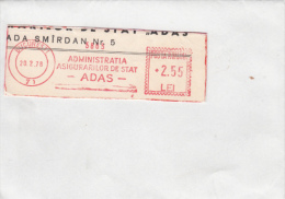 AMOUNT, BUCHAREST, INSURANCE, MACHINE POSTMARKS ON FRAGMENT, 1978, ROMANIA - Maschinenstempel (EMA)