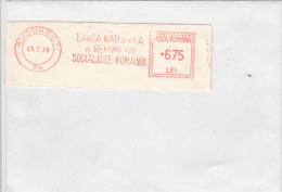 AMOUNT, BUCHAREST, NATIONAL BANK, MACHINE POSTMARKS ON FRAGMENT, 1979, ROMANIA - Maschinenstempel (EMA)