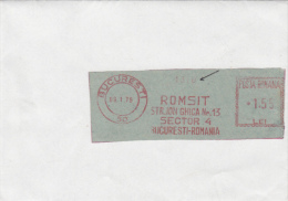 AMOUNT, BUCHAREST, FACTORY, MACHINE POSTMARKS ON FRAGMENT, 1979, ROMANIA - Franking Machines (EMA)