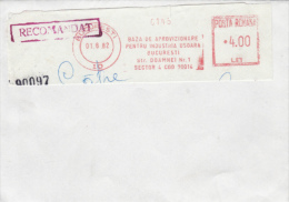 AMOUNT, BUCHAREST, INDUSTRY, REGISTERED, MACHINE POSTMARKS ON FRAGMENT, 1982, ROMANIA - Frankeermachines (EMA)