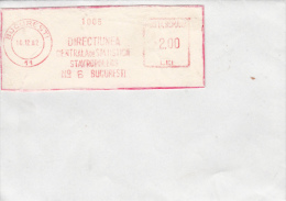 AMOUNT, BUCHAREST, STATISTIC OFFICE, MACHINE POSTMARKS ON FRAGMENT, 1982, ROMANIA - Machines à Affranchir (EMA)