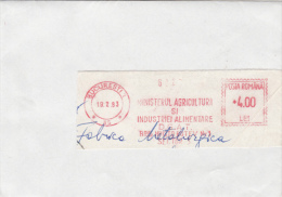AMOUNT, BUCHAREST, AGRICULTURE MINISTERY, MACHINE POSTMARKS ON FRAGMENT, 1983, ROMANIA - Franking Machines (EMA)