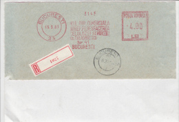 AMOUNT, BUCHAREST, PAPER FACTORY, MACHINE POSTMARKS ON FRAGMENT, REGISTERED, 1983, ROMANIA - Máquinas Franqueo (EMA)