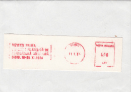 AMOUNT, BUCHAREST, PHILATELIC EXHIBITION, MACHINE POSTMARKS ON FRAGMENT, 1984, ROMANIA - Frankeermachines (EMA)