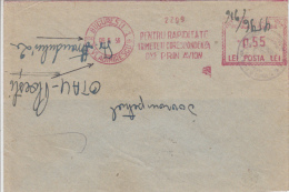 AMOUNT, BUCHAREST, AIRMAIL ADVERTISING, MACHINE POSTMARKS ON COVER, 1956, ROMANIA - Machines à Affranchir (EMA)