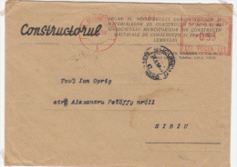 AMOUNT, BUCHAREST, CONSTRUCTION COMPANY, MACHINE POSTMARKS ON COVER, 1958, ROMANIA - Frankeermachines (EMA)