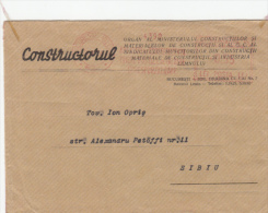 AMOUNT, BUCHAREST, CONSTRUCTION COMPANY, MACHINE POSTMARKS ON COVER, 1958, ROMANIA - Frankeermachines (EMA)