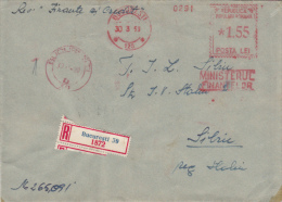 AMOUNT, BUCHAREST, FINANCE MINISTERY, REGISTERED, MACHINE POSTMARKS ON COVER, 1959, ROMANIA - Franking Machines (EMA)