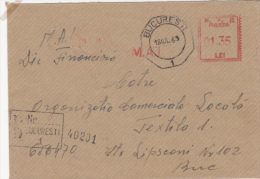 AMOUNT, BUCHAREST, DEFENCE MINISTERY, REGISTERED, MACHINE POSTMARKS ON COVER, 1963, ROMANIA - Maschinenstempel (EMA)