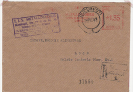 AMOUNT, BUCHAREST, FACTORY, REGISTERED, MACHINE POSTMARKS ON COVER, 1963, ROMANIA - Máquinas Franqueo (EMA)