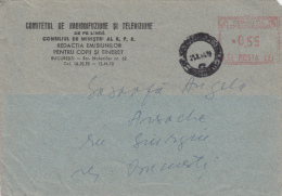 AMOUNT, BUCHAREST, RADIO AND TELEVISION COMPANY, MACHINE POSTMARKS ON COVER, 1964, ROMANIA - Frankeermachines (EMA)