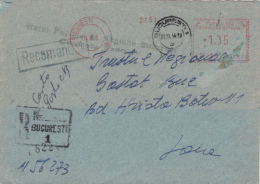 AMOUNT, BUCHAREST, TOWNHALL, REGISTERED, MACHINE POSTMARKS ON COVER, 1964, ROMANIA - Machines à Affranchir (EMA)