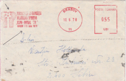 AMOUNT, BRASOV, SOCCER, MACHINE POSTMARKS ON COVER, 1978, ROMANIA - Frankeermachines (EMA)