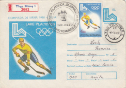 OLYMPIC GAMES, LAKE PLACID '80, ICE HOCKEY, COVER STATIONERY, ENTIER POSTAL, 1984, ROMANIA - Hiver 1980: Lake Placid