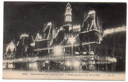 CP, 75, PARIS, 14 Juillet 1919 - Fêtes De La Victoire, Illuminations De L'Hôtel De Ville, Voyagé - Paris By Night