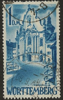 GERMANY 1948 1 DM Blue SG FW27 U OP243 - Andere & Zonder Classificatie