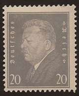 GERMANY 1928 20pf Grey Ebert HM SG434 LI114 - Unused Stamps