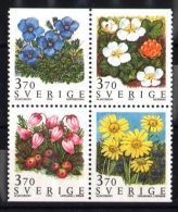 Sweden - 1995 Flowers Block Of Four MNH__(TH-4786) - Nuevos