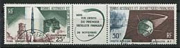 117 TERRES AUSTRALES (TAAF) 1966 - Lancement 1er Satellite - Triptyque Avec Vignette - Oblitere (Yvert A 11A) - Used Stamps