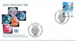 ONU GENEVE. N°138 Sur Enveloppe 1er Jour (FDC) De 1986. Mouette. - Möwen