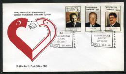 Turkish Republic Of Northern Cyprus 1988 FDC  - Official Visits To The TRCN After The Peace Operation Of 1974. - Storia Postale