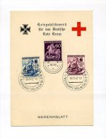 1942 Bes. 2. WK  Böhmen + Mähren Gedenkblatt Rotes Kreuz Minr 111/112 - Brieven En Documenten
