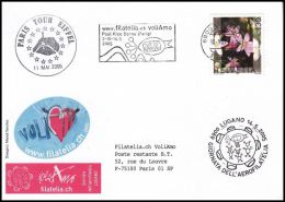 Switzerland 2005, Card Lugano To Paris - Lettres & Documents
