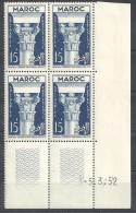 1952 Ma N° 315 Nf** . (bloc Daté) . Solidarité 1951. Chapiteau époque Omeiyade - Unused Stamps