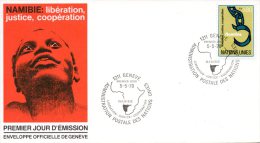 ONU GENEVE. N°75 Sur Enveloppe 1er Jour (FDC)  De 1978. Namibie. - FDC