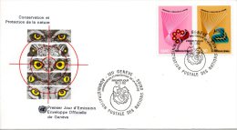 ONU GENEVE. N°109-10 Sur Enveloppe 1er Jour (FDC) De 1982. Serpent/Oiseau. - Serpenti