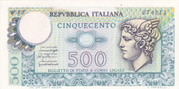 Billet ITALIE NEUF ( FdS) 500 Lire De 1976 Alphabet W 17 !!! @ Biglietto Di Stato - 500 Lire