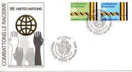 ONU GENEVE. N°68-9 Sur Enveloppe 1er Jour (FDC) De 1977. Racisme. - Serpenti
