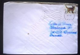 Sweden 1993 Cover To Denmark (has Been Wet On The Way) - Cat - Children Drawings - Covers & Documents