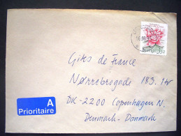 Sweden 1993 Cover To Denmark - Flower Aquatic - Nymphaea - Covers & Documents