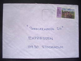 Sweden 1996 Cover To Stockholm - Summer Landscapes - Flowers - Chair Cancel - Storia Postale