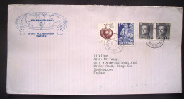 Sweden 1996 Cover To England - Fruit . King Carl - Newspaper Distributor - Lettres & Documents