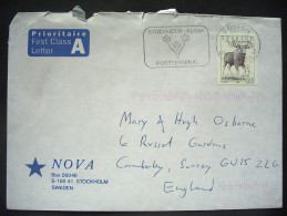 Sweden 1997 Cover To England - Elk Alces - Storia Postale