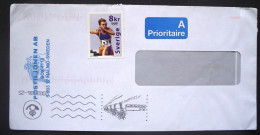 Sweden 2002 Cover To England - Olympics Sydney - Hurdler - Cartas & Documentos