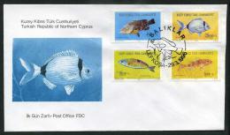 Turkish Republic Of Northern Cyprus 1996 FDC - Fishes. - Storia Postale