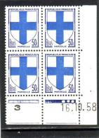 N° 1180 - 50c Blason De MARSEILLE - Tirage Du 13.10.58 Au 20.10.58 - 14.10.1958 - - 1950-1959