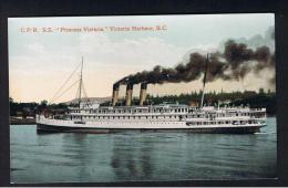 RB 944 - Early Shipping Maritime Postcard - C.P.R. CPR "Princess Victoria" Victoria Harbour British Columbia Canada - Victoria