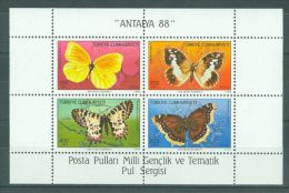 Turkey - 1988 Butterflies Block MNH__(TH-603) - Blocchi & Foglietti