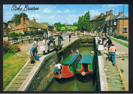 RB 944 - J. Salmon Postcard - Canal Boats - Barges At Top Lock - Stoke Bruerne Grand Union Canal - Northamptonshire - Northamptonshire