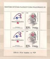 POLAND 1989 WORLD STAMP EXHIBITION 'PHILEXFRANCE', BICENTENARY OF FRENCH REVOLUTION MS MNH - Blocchi E Foglietti