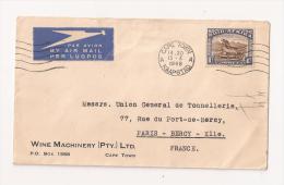 Lettre De CAP TOWN Pour La France 1948 Par Avion - Lettres & Documents