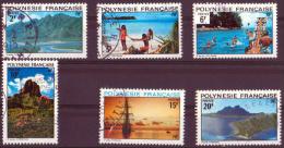 POLYNESIE 1974 PAYSAGES N° 97/102 OBLITERES Cote 9 Euros - Used Stamps